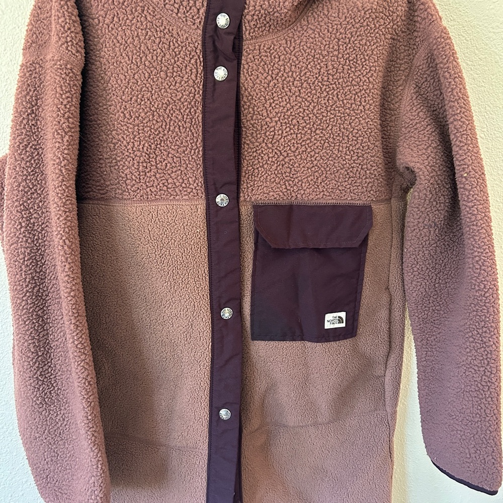 The North Face Retro hooded Purple Fleece trench Jacket